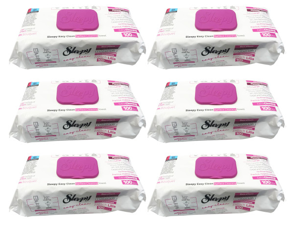 Sleepy Easy Clean Oberflächenreinigungstücher - Pink (6x 100 Tücher)