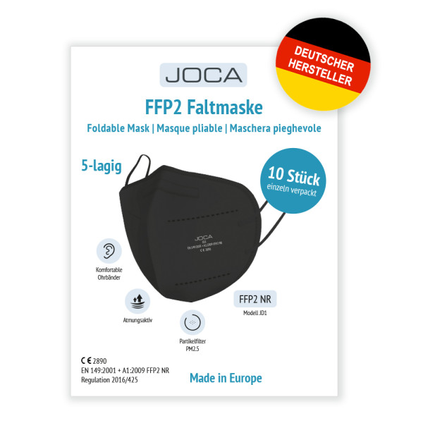 Joca FFP2 Maske JD1, schwarz (10er Pack)